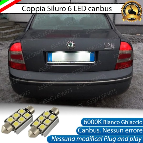 Luci Targa 6 LED Canbus 6000K per Skoda Superb 1