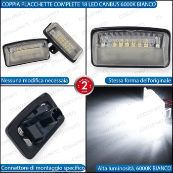 Placchette Luci targa 18 LED Canbus TOYOTA VERSO Placchette Luci targa 18 LED Canbus TOYOTA VERSO