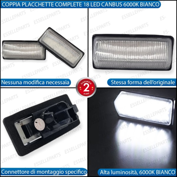 Placchette Luci targa 18 LED Canbus NISSAN NOTE II