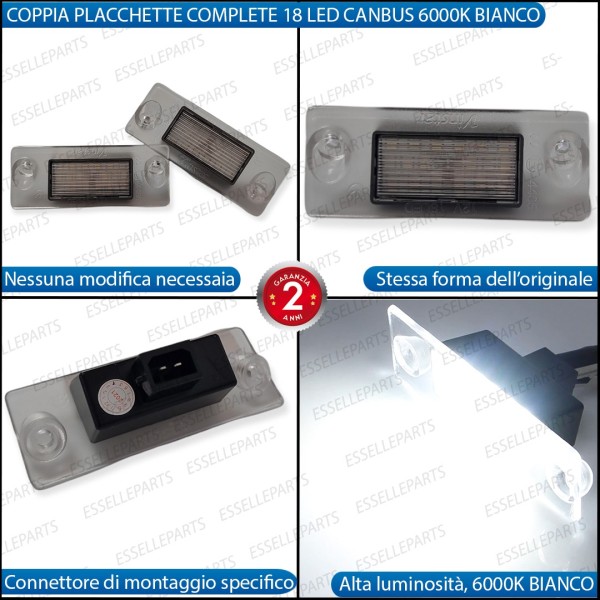 Placchette Luci targa 18 LED Canbus AUDI A3 8L