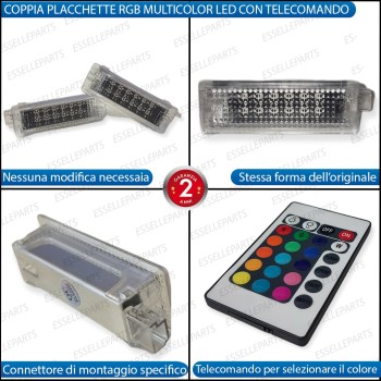 Coppia Placchette Vano Piedi 12 LED RGB CANBUS MULTICOLORE con TELECOMANDO Coppia Placchette Vano Piedi 12 LED RGB CANBUS MULTICOLORE con TELECOMANDO