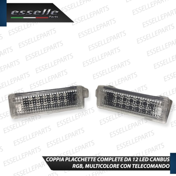 Coppia Placchette Vano Piedi 12 LED RGB CANBUS MULTICOLORE con TELECOMANDO