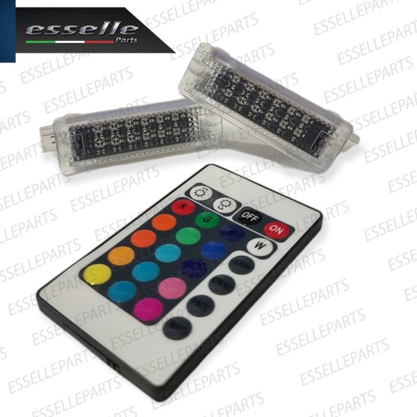 Coppia Placchette Vano Piedi 12 LED RGB CANBUS MULTICOLORE con TELECOMANDO
