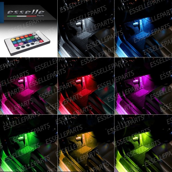 Coppia Placchette Vano Piedi 12 LED RGB CANBUS MULTICOLORE con TELECOMANDO