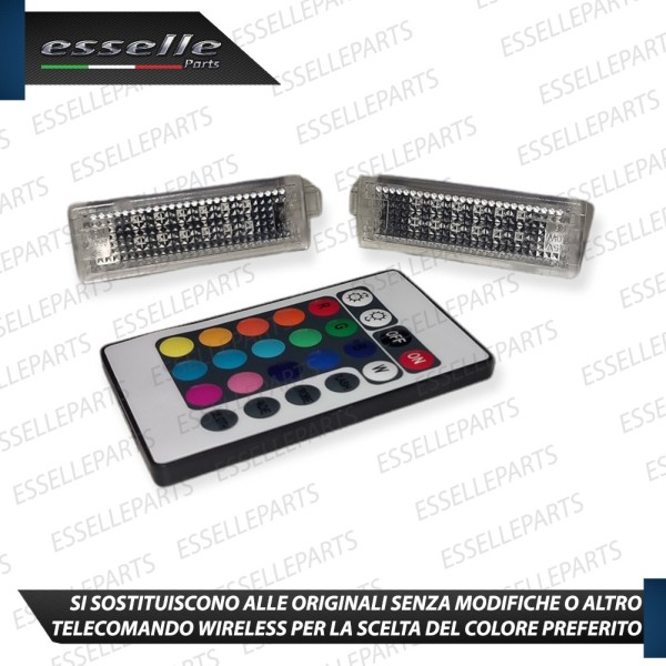 Coppia Placchette Vano Piedi 12 LED RGB CANBUS MULTICOLORE con TELECOMANDO
