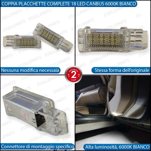 Coppia Placchette Antipozzanghera LED 6000K CANBUS per MERCEDES CLASSE C W203