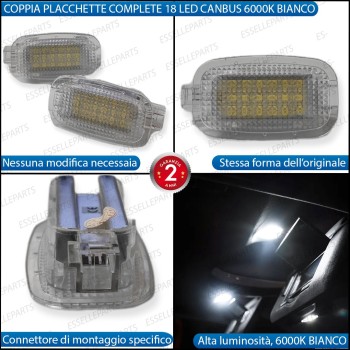 Coppia Placchette Alette Parasole LED 6000K CANBUS per MERCEDES GLA X156