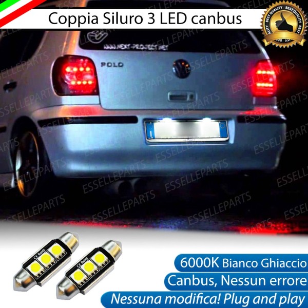 Luci Targa 3 LED Canbus 6000K per VW POLO 6N