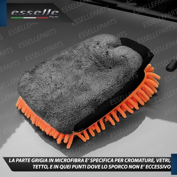 GUANTO IN MICROFIBRA PER LAVAGGIO CARROZZERIA PARABREZZA ANTI GRAFFIO