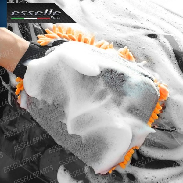 GUANTO IN MICROFIBRA PER LAVAGGIO CARROZZERIA PARABREZZA ANTI GRAFFIO