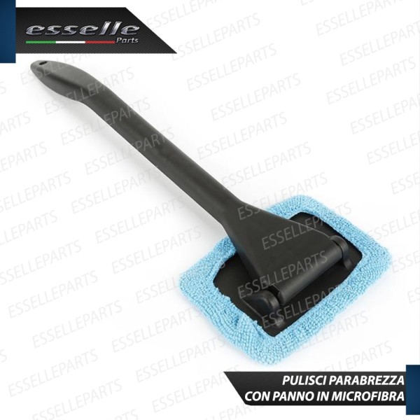 Asta con Panno in Microfibra per lavaggio parabrezza interno e vetri Antialoni e Anti Graffio