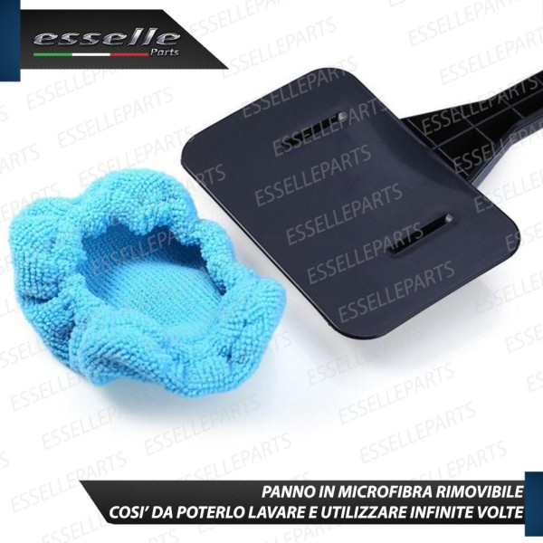 Asta con Panno in Microfibra per lavaggio parabrezza interno e vetri Antialoni e Anti Graffio