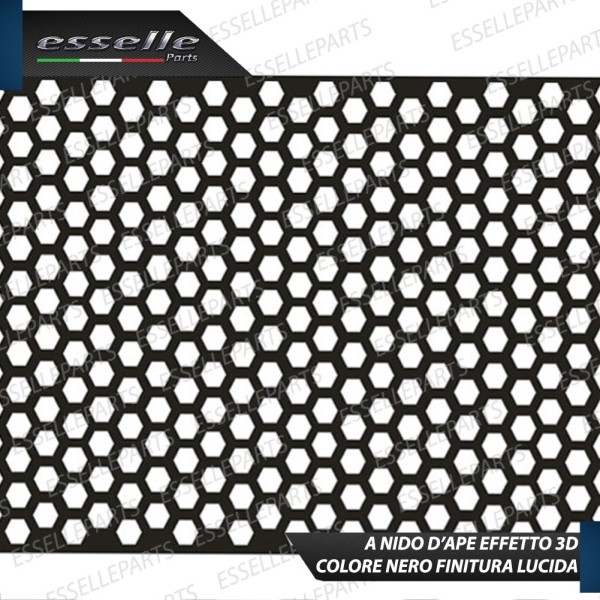 2 Pellicole Adesiva Nido D'Ape Nero Lucido Fari 30 X 47 Cm Per Auto