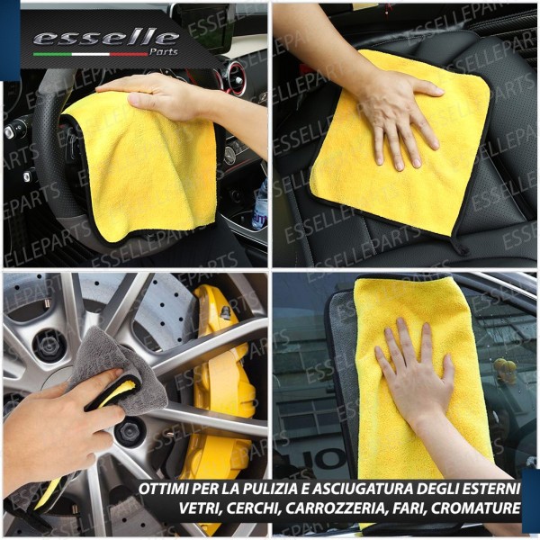 KIT LAVAGGIO ASCIUGATURA CARROZZERIA E INTERNI PER AUTO E MOTO