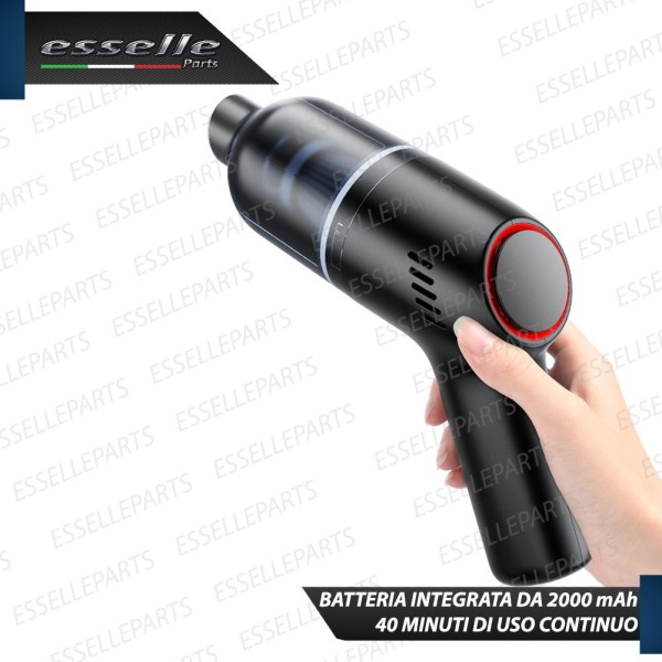 ASPIRAPOLVERE SENZA FILI PER AUTO RICARICABILE DA 120 W BATTERIA INCLUSA 2000 mAh