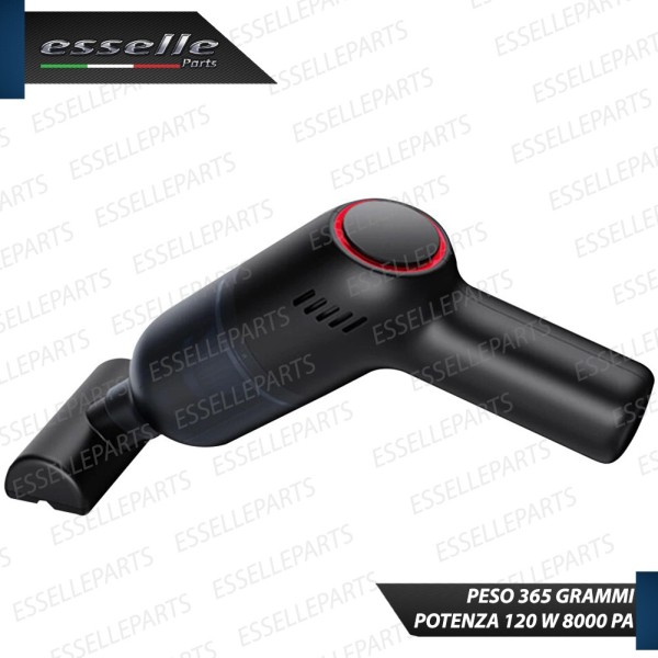 ASPIRAPOLVERE SENZA FILI PER AUTO RICARICABILE DA 120 W BATTERIA INCLUSA 2000 mAh