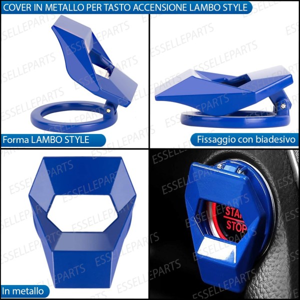 Cover - BLU - per Pulsante Accensione Stile Lamborghini
