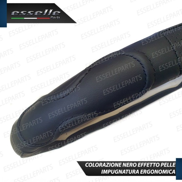 Coprivolante Tondo Effetto Pelle Nero Antiscivolo Ergonomico per Auto