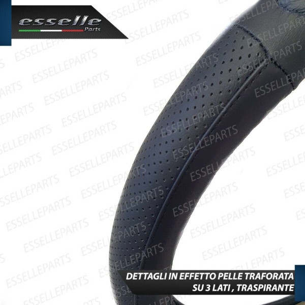 Coprivolante Tondo Effetto Pelle Nero Antiscivolo Ergonomico per Auto
