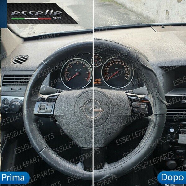 Coprivolante Tondo Effetto Pelle Nero Antiscivolo Ergonomico per Auto
