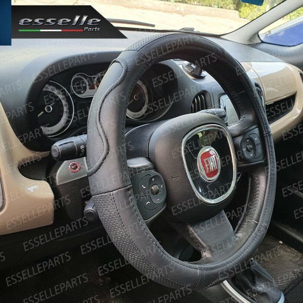 Coprivolante Tondo Effetto Pelle Nero Antiscivolo Ergonomico per Auto