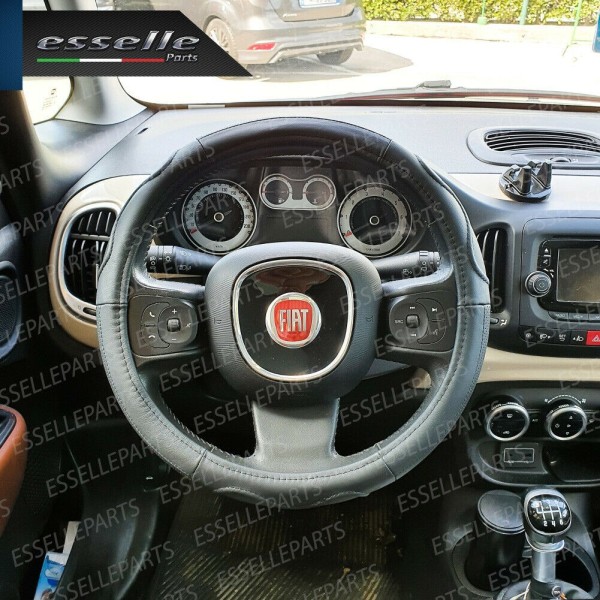 Coprivolante Tondo Effetto Pelle Nero Antiscivolo Ergonomico per Auto