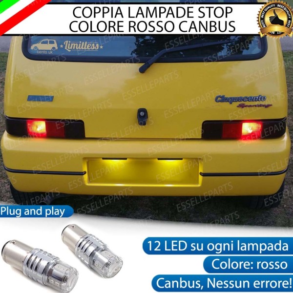 Coppia Lampade LED BAY15D Stop / Posizione Posteriori per FIAT CINQUECENTO