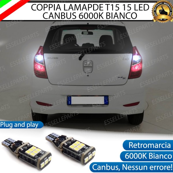 Luci Retromarcia HYUNDAI I10 I 1200 LUMEN T15 W16W CANBUS 3.0 NO ERROR