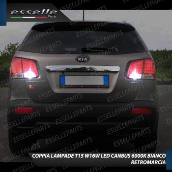 Coppia Lampade 15 LED Retromarcia T15 1200 LM Canbus 6000K per Kia Sorento 2 Dal 2013