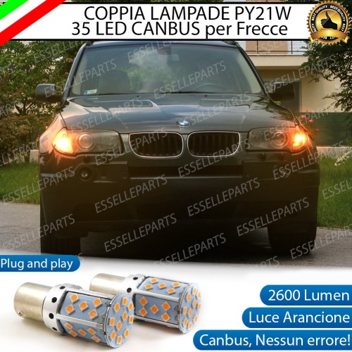 PER MODELLI FINO AL 2008 - Coppia Frecce Anteriori PY21W 35 LED Canbus BMW X3 E83