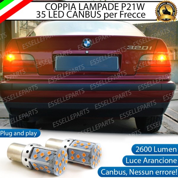 Coppia Frecce Posteriori P21W 35 LED Canbus BMW SERIE 3 E36 con frecce Arancioni