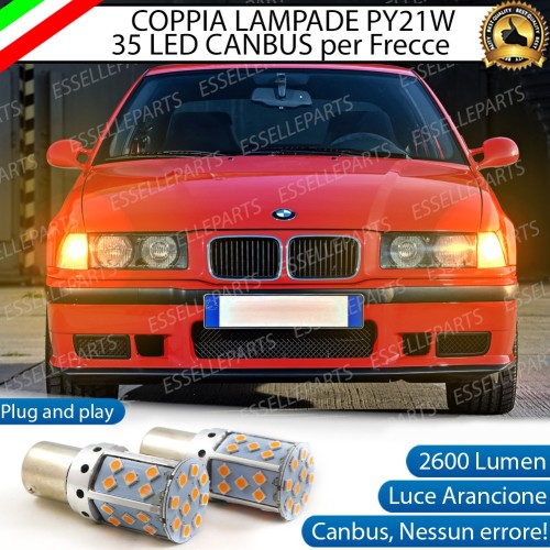 Coppia Frecce Anteriori PY21W 35 LED Canbus BMW SERIE 3 E36 con frecce Trasparenti