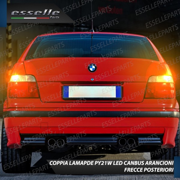 Coppia Frecce Posteriori PY21W 35 LED Canbus BMW SERIE 3 E36 con frecce Trasparenti