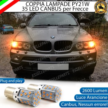 Coppia Frecce Anteriori PY21W 35 LED Canbus BMW X5 E53 con frecce Trasparenti