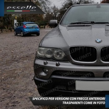 Coppia Frecce Anteriori PY21W 35 LED Canbus BMW X5 E53 con frecce Trasparenti