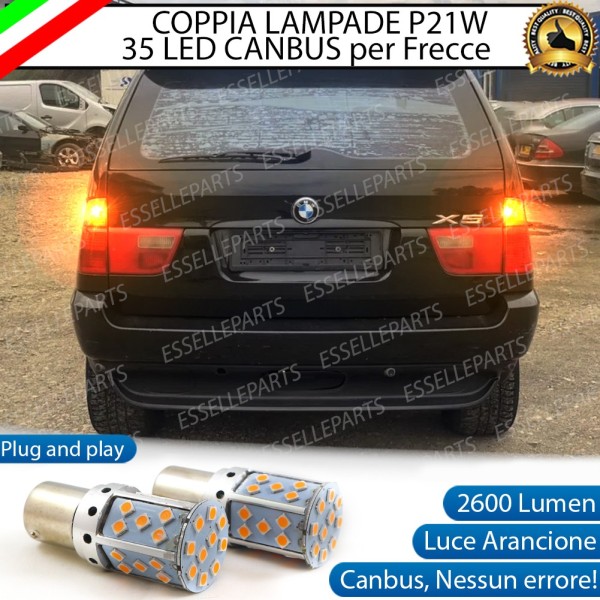 Coppia Frecce Posteriori P21W 35 LED Canbus BMW X5 E53 con frecce Arancioni