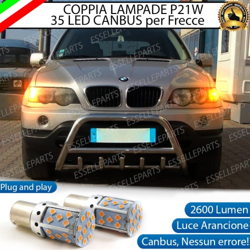 Coppia Frecce Anteriori P21W 35 LED Canbus BMW X5 E53 con frecce Arancioni