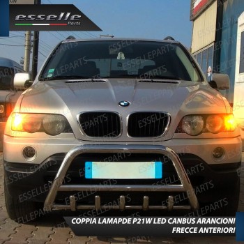 Coppia Frecce Anteriori P21W 35 LED Canbus BMW X5 E53 con frecce Arancioni