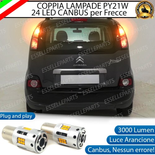 Coppia Frecce Posteriori PY21W 24 LED Canbus 3.0 per CITROEN C3 PICASSO