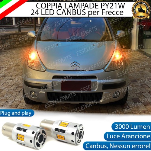 Coppia Frecce Anteriori PY21W 24 LED Canbus 3.0 per CITROEN C3 PLURIEL