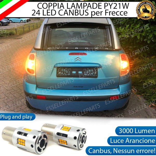 Coppia Frecce Posteriori PY21W 24 LED Canbus 3.0 per CITROEN C3 PLURIEL