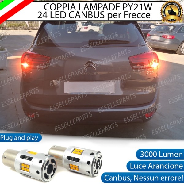 Coppia Frecce Posteriori PY21W 24 LED Canbus 3.0 per CITROEN C4 PICASSO II