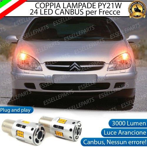Coppia Frecce Anteriori PY21W 24 LED Canbus 3.0 per CITROEN C5 I