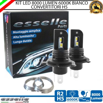 Kit FULL LED coppia H5 / R2 ULTRA COMPATTA 8000 LUMEN Canbus 6000K Bianco Ghiaccio