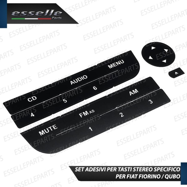 SET RICAMBIO PER TASTI AUTORADIO STEREO ORIGINALE PER FIAT QUBO ADESIVI