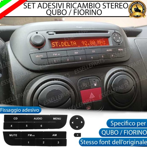 SET RICAMBIO ADESIVO TASTI AUTORADIO PER FIAT FIORINO III