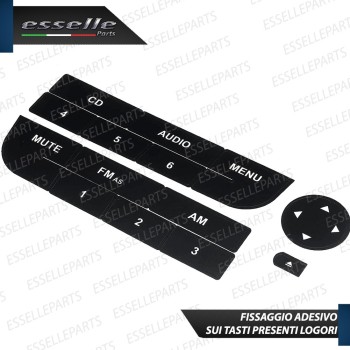 SET RICAMBIO PER TASTI AUTORADIO STEREO ORIGINALE PER FIAT FIORINO III ADESIVI