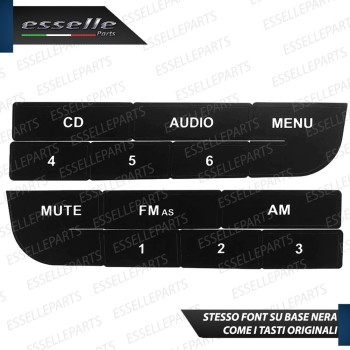 SET RICAMBIO PER TASTI AUTORADIO STEREO ORIGINALE PER FIAT FIORINO III ADESIVI