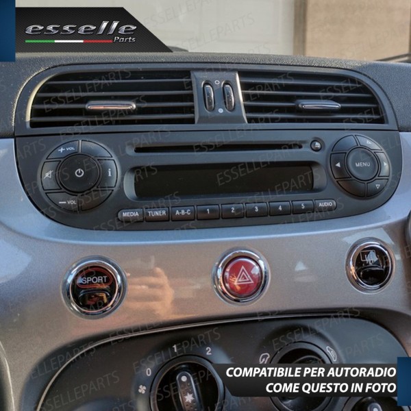 SET RICAMBIO PER TASTI AUTORADIO STEREO ORIGINALE PER FIAT 500 ADESIVI