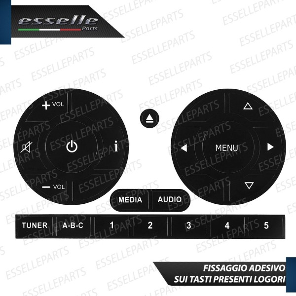 SET RICAMBIO PER TASTI AUTORADIO STEREO ORIGINALE PER FIAT 500 ADESIVI
